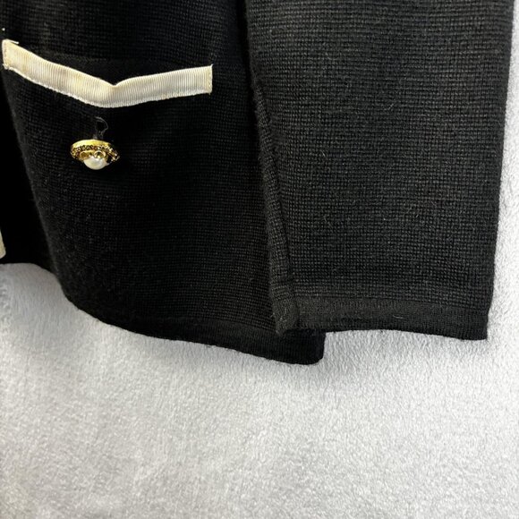 Vintage 90s Express Tricot Cardigan Sweater Womens Large L Black Pearl Italy - Picture 9 of 13